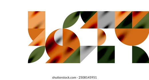 Triangles, round triangles and circles techno art. Vector Illustration For Wallpaper, Banner, Background, Card, Book Illustration, landing page