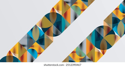 Triangles, round triangles and circles techno art. Vector Illustration For Wallpaper, Banner, Background, Card, Book Illustration, landing page