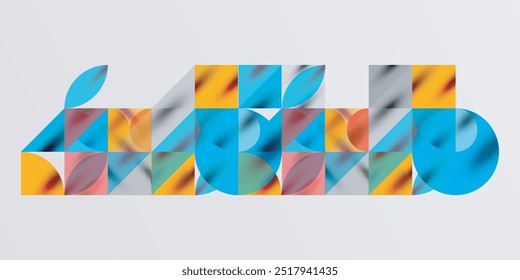 Triângulos, triângulos redondos e círculos techno art. Ilustração de vetor para papel de parede, banner, plano de fundo, cartão, ilustração de livro, página inicial