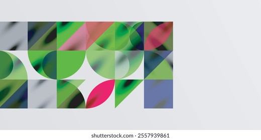 Triangles, round triangles and circles techno art. Vector Illustration For Wallpaper, Banner, Background, Card, Book Illustration, landing page