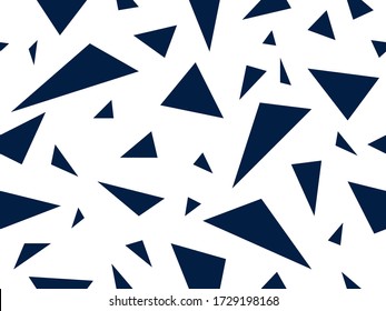 Triangles seamless background, messy chaotic vector pattern, particles design pattern for wallpaper or print or textile or wrapping paper.