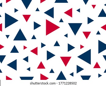 Triangles seamless background, messy chaotic vector pattern, particles design pattern for wallpaper or print or textile or wrapping paper.