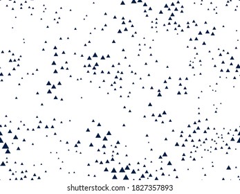Triángulos de fondo ininterrumpido, desordenado patrón vectorial caótico, patrón de textura de partículas para papel pintado o papel de impresión o textil o envoltura.
