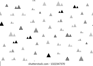 Triangles seamless pattern. Abstract geometric repeat with little and tiny triangular shaped trees or homes.