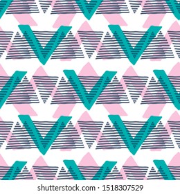 Triangles Seamless Pattern. Modern Geometry Texture 