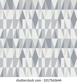 Triangles seamless pattern. Modern vector abstract geometric background with triangles in retro colors. Scandinavian nordic design style.