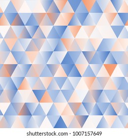 triangles seamless pattern in soft blue and orange