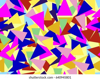 Triangles seamless pattern in the style of the 80s. Vector illustration