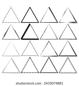 Triangles set geometric. Shapes vector black. Vector illustration. EPS 10.