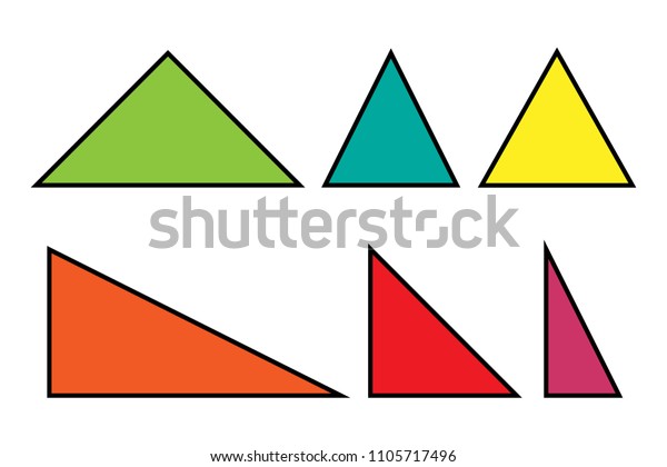 三角形セット 通常の6つの三角形 ベクターイラスト のベクター画像素材 ロイヤリティフリー