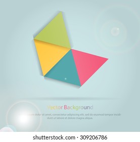 Triangles with shades and colors arranged in colorful pattern. Geometrical pattern with vintage colors. Abstract background texture.