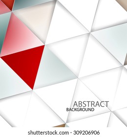 Triangles with shades and colors arranged in colorful pattern. Geometrical pattern with vintage colors. Abstract background with 3d design elements.