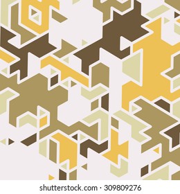 Triangles with shades and colors arranged in colorful pattern. Geometrical pattern with vintage colors. Abstract background texture.