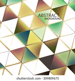 Triangles with shades and colors arranged in colorful pattern. Geometrical pattern with vintage colors. Abstract background with 3d design elements.