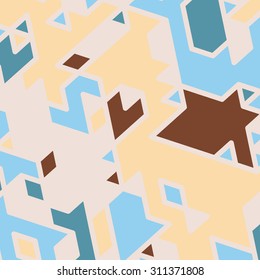 Triangles with shades and colors arranged in colorful pattern. Geometrical pattern with vintage colors. Abstract background texture.