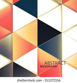 Triangles with shades and colors arranged in colorful pattern. Geometrical pattern with vintage colors. Abstract background with 3d design elements.
