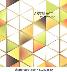 Triangles with shades and colors arranged in colorful pattern. Geometrical pattern with vintage colors. Abstract background with 3d design elements.