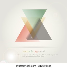 Triangles with shades and colors arranged in colorful pattern. Geometrical pattern with vintage colors. Abstract background texture.
