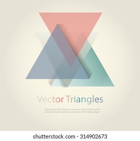 Triangles with shades and colors arranged in colorful pattern. Geometrical pattern with vintage colors. Abstract background texture.