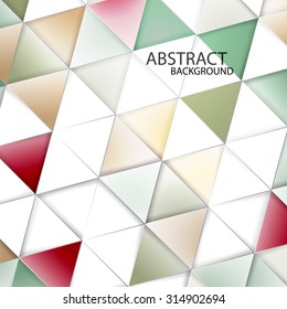 Triangles with shades and colors arranged in colorful pattern. Geometrical pattern with vintage colors. Abstract background with 3d design elements.