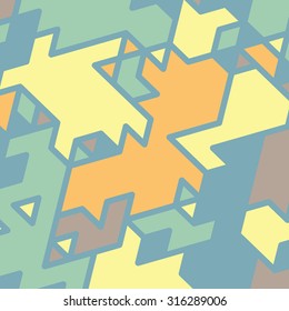 Triangles with shades and colors arranged in colorful pattern. Geometrical pattern with vintage colors. Abstract background texture.