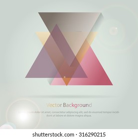 Triangles with shades and colors arranged in colorful pattern. Geometrical pattern with vintage colors. Abstract background texture.