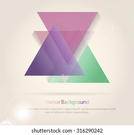 Triangles with shades and colors arranged in colorful pattern. Geometrical pattern with vintage colors. Abstract background texture.