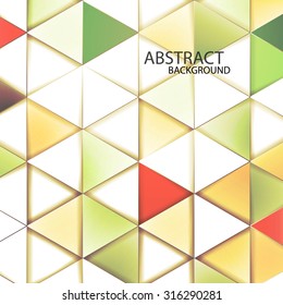 Triangles with shades and colors arranged in colorful pattern. Geometrical pattern with vintage colors. Abstract background with 3d design elements.
