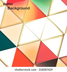 Triangles with shades and colors arranged in colorful pattern. Geometrical pattern with vintage colors. Abstract background with 3d design elements.