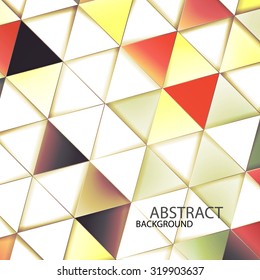 Triangles with shades and colors arranged in colorful pattern. Geometrical pattern with vintage colors. Abstract background with 3d design elements.