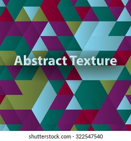 Triangles with shades and colors arranged in colorful pattern. Geometrical pattern with vintage colors. Abstract background with 3d design elements. Material design texture for backgrounds.