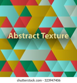 Triangles with shades and colors arranged in colorful pattern. Geometrical pattern with vintage colors. Abstract background with 3d design elements. Material design texture for backgrounds and gui.