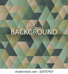 Triangles with shades and colors arranged in colorful pattern. Geometrical pattern with vintage colors. Abstract background with 3d design elements. Material design texture for backgrounds and gui.