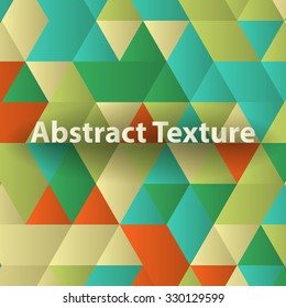 Triangles with shades and colors arranged in colorful pattern. Geometrical pattern with vintage colors. Abstract background with 3d design elements. Material design texture for backgrounds and gui.