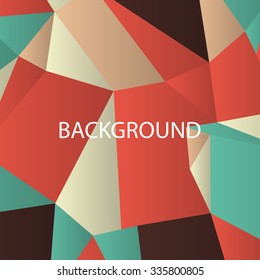 Triangles with shades and colors arranged in colorful pattern. Geometrical pattern with vintage colors. Abstract background with 3d design elements. Material design texture for backgrounds and gui.