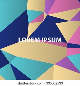 Triangles with shades and colors arranged in colorful pattern. Geometrical pattern with vintage colors. Abstract background with 3d design elements. Material design texture for backgrounds and gui.