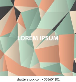 Triangles with shades and colors arranged in colorful pattern. Geometrical pattern with vintage colors. Abstract background with 3d design elements. Material design texture for backgrounds and gui.
