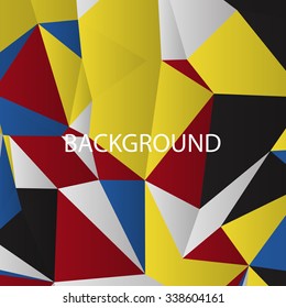 Triangles with shades and colors arranged in colorful pattern. Geometrical pattern with vintage colors. Abstract background with 3d design elements. Material design texture for backgrounds and gui.