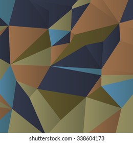 Triangles with shades and colors arranged in colorful pattern. Geometrical pattern with vintage colors. Abstract background with 3d design elements. Material design texture for backgrounds and gui.