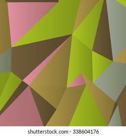 Triangles with shades and colors arranged in colorful pattern. Geometrical pattern with vintage colors. Abstract background with 3d design elements. Material design texture for backgrounds and gui.
