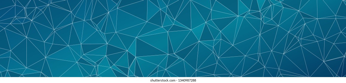 Triangles shapes wide banner tech vector background