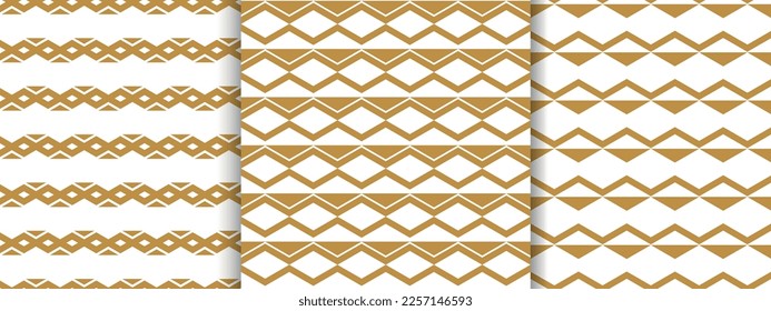 triangles and sharp lines seamless pattern set