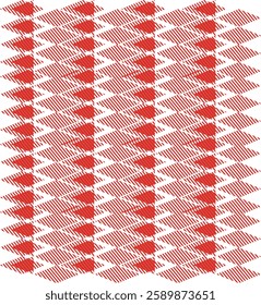 Triangles with slanted red lines as a pattern and visual component