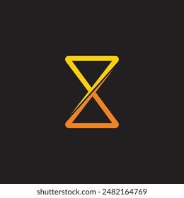 triangles slice sand watch simple logo vector 