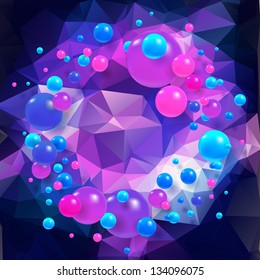 Triangles and spheres vector background