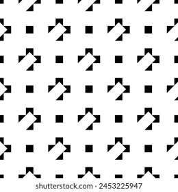 Triangles, squares, checks, figures ornament. Seamless pattern. Geometrical ornate. Folk wallpaper. Geometric background. Tribal motif. Ethnic backdrop. Textile print, abstract. Ethnical vector