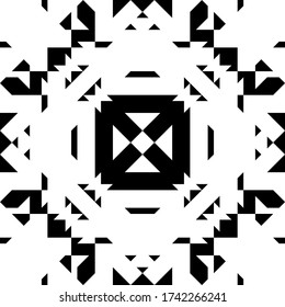Triangles ,squares, checks, rhombuses, diamonds, crosses seamless pattern. Folk wallpaper. Geometric background. Tribal motif. Geometrical ornate. Ethnic ornament. Textile print, abstract. Vector art