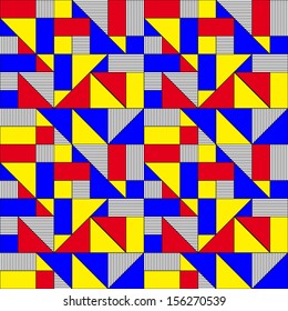 Triangles and squares geometrical pattern