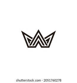 triangles stripes crown king symbol logo vector