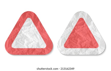 triangles with a texture of crumpled paper